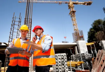 Structural Engineer And Architect Dressed in Orange Work